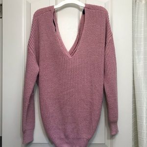 Pink twist back sweater
